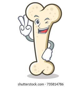 Two finger bone character cartoon mascot