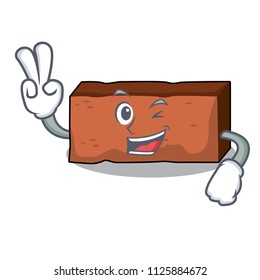 Two finger brick character cartoon style