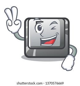 Two finger button F isolated in the mascot