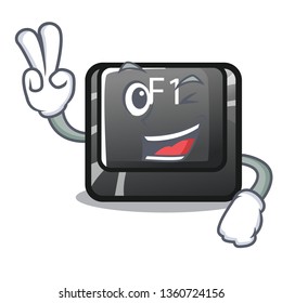 Two finger button f1 in the shape character