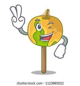 Two finger candy apple character cartoon