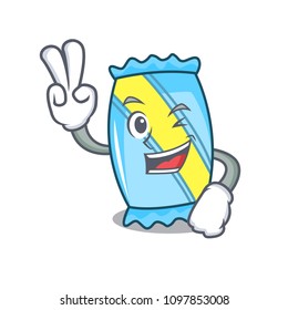 Two finger candy character cartoon style