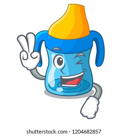 Two finger cartoon drink training cup for baby