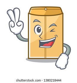 Two finger cartoon envelope mailer in the bag