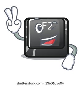 Two finger cartoon f2 button on the keyboard