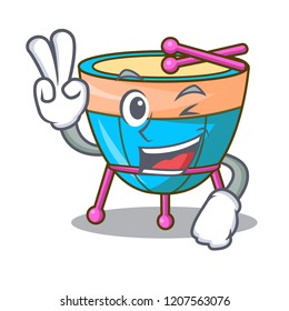 Two finger cartoon timpani in the orchestra group
