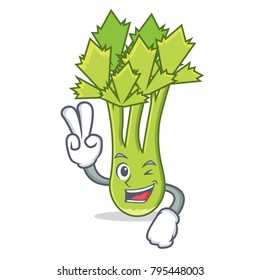 Two finger celery character cartoon style
