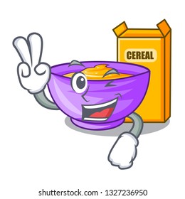 Two finger cereal box in the character fridge