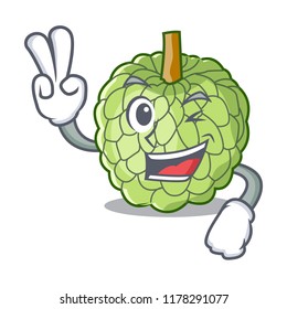 Two finger character custard apple tropical fruit delicious