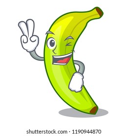 Two finger character natural fruit fresh green banana