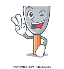 Two finger character putty knife isolated