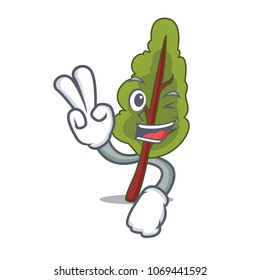 Two finger chard character cartoon style