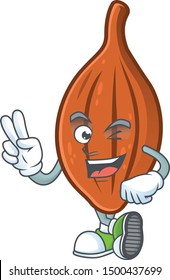 Two finger choco dessert sweet in cartoon character