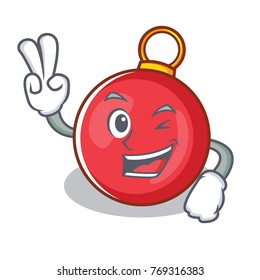 Two finger Christmas ball character cartoon