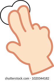 Two finger click Asian skin color.
This is a vector illustration.
