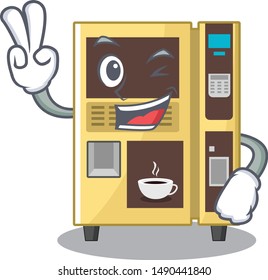 Two finger coffee vending machine with cartoon shape