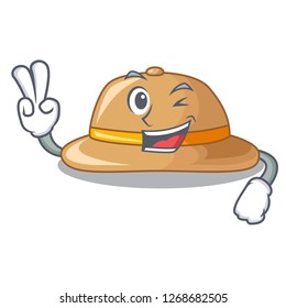 Two finger cork het in a shape cartoon