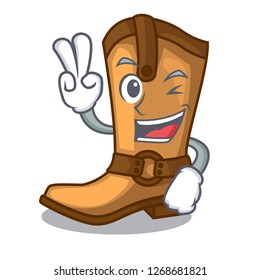 Two finger cowboy boots isolated in the mascot