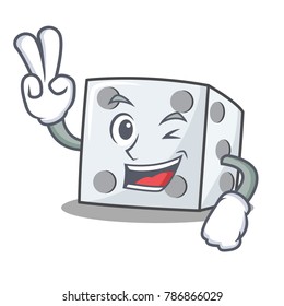Two finger dice character cartoon style