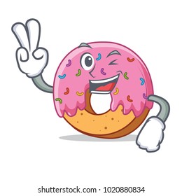 Two finger Donut character cartoon style