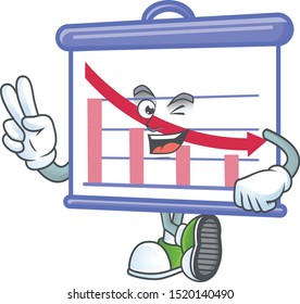 Two finger down graphic board in character mascot