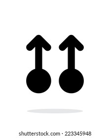 Two Finger drag up gesture abstract icon. Vector illustration.