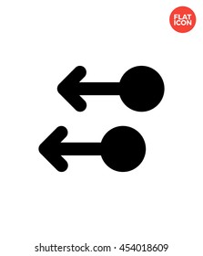 Two Finger Drag Left Icon Flat Style Isolated Vector Illustration