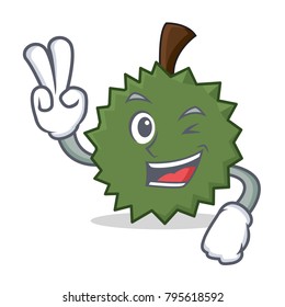 Two finger Durian character cartoon style