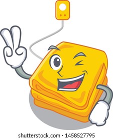 Two finger electric blanket isolated with the cartoon