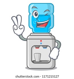 Two finger electric water cooler against the cartoon
