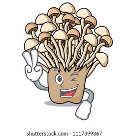 Two finger enoki mushroom character cartoon