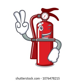 Two finger fire extinguisher character cartoon