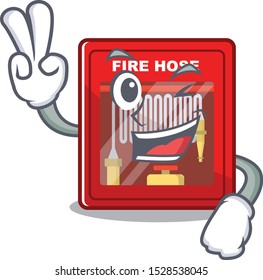 Two finger fire hose cabinet isolated with character