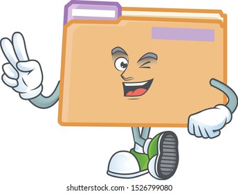 Two finger folder icon with character the mascot