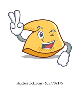 Two finger fortune cookie character cartoon