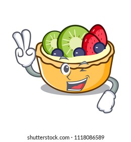 Two finger fruit tart character cartoon
