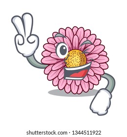 Two finger gerbera flower sticks the mascot stem