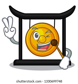 Two finger golden gong in the cartoon room