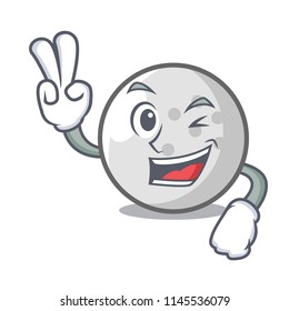 Two finger golf ball character cartoon