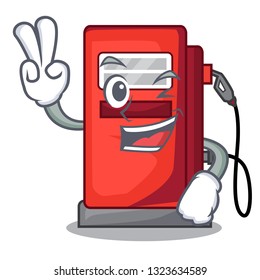 Two finger gosoline pump isolated in the mascot
