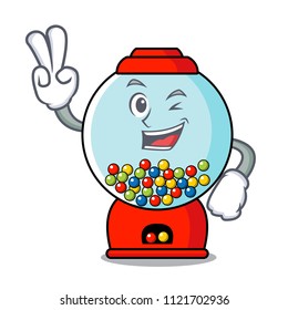 Two finger gumball machine character cartoon