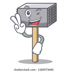 Two finger hammer cartoon for tenderizer the meat