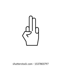 Two finger hand icon. Simple line, outline vector of hand icons for ui and ux, website or mobile application