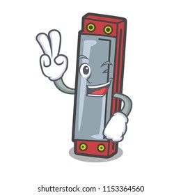Two finger harmonica character cartoon style