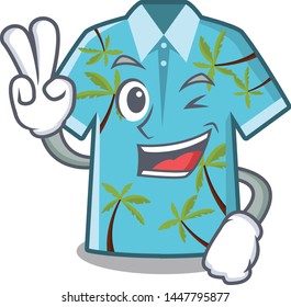 Two finger hawaiian shirt isolated in the character