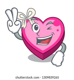 Two finger Heart box isolated in the character