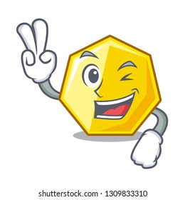 Two finger heptagon isolated with in the mascot
