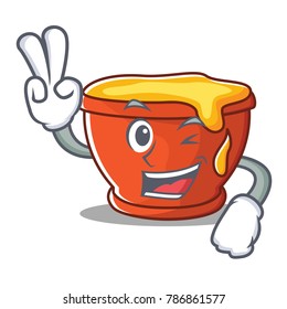 Two finger honey character cartoon style