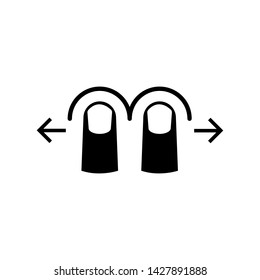 
Two Finger Horizontal Swipe Icon. Finger's Gesture Illustration As A Simple Vector Sign and Trendy Symbol for Design and Websites, Presentation or Mobile Application.