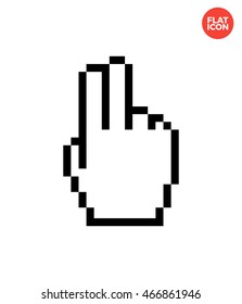Two finger Icon Flat Style Isolated Vector Illustration